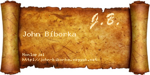 John Bíborka névjegykártya